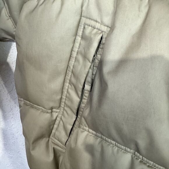 Vintage US Polo Assn Heavy Puffer Jacket Mens Large Beige Zip Button Close -Hood - Picture 12 of 13